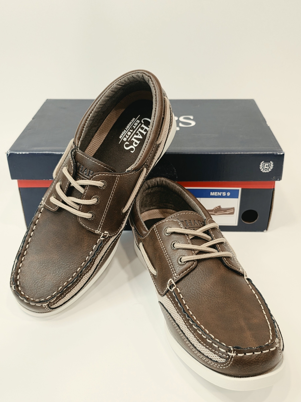 CHAPS Kanas Boat Shoes – Brown | Men’s Size 9